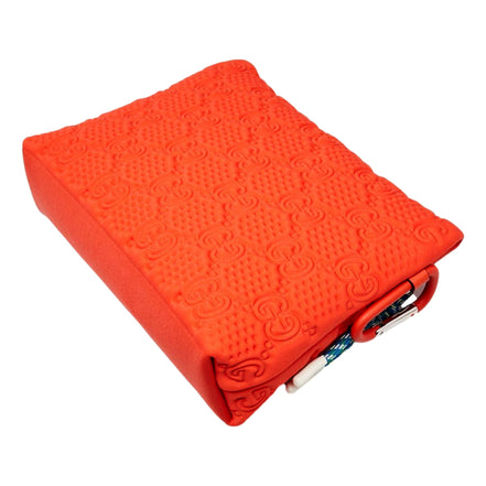 Gucci GG Scuba Neon Orange Rubber-Effect Small Clutch Pouch Bag - available at Queen Bee of Beverly Hills.