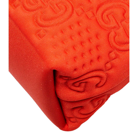 Gucci GG Scuba Neon Orange Rubber-Effect Small Clutch Pouch Bag - available at Queen Bee of Beverly Hills.