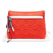 Gucci GG Scuba Neon Orange Rubber-Effect Small Clutch Pouch Bag - available at Queen Bee of Beverly Hills.