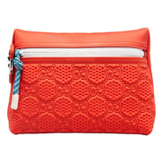Gucci GG Scuba Neon Orange Rubber-Effect Small Clutch Pouch Bag - available at Queen Bee of Beverly Hills. 
