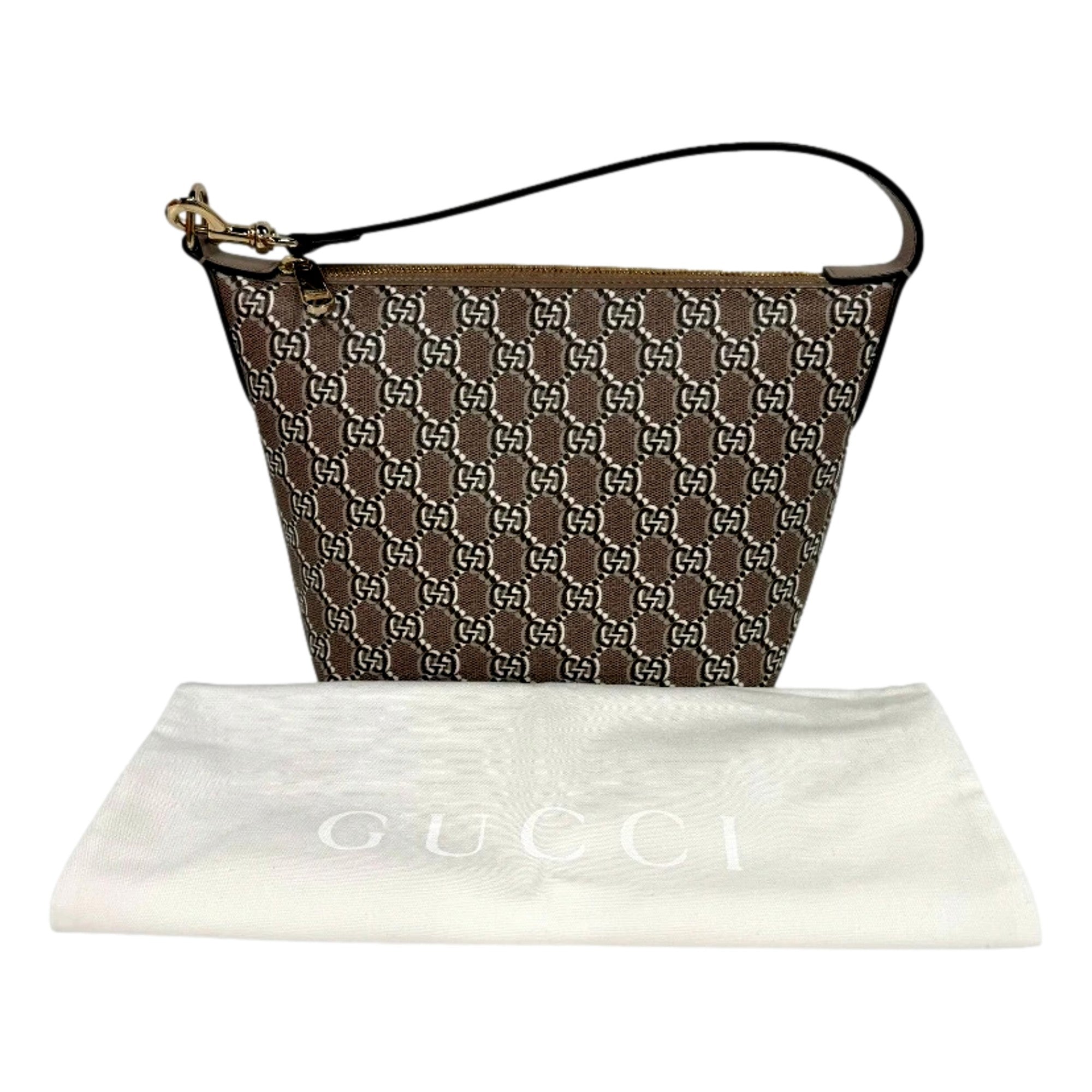 Gucci GG Shadow Monogram Canvas Beige Black Shoulder Bag
