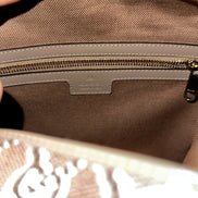 Gucci GG Shadow Beige Brown Large Cosmetic Pouch - available at Queen Bee of Beverly Hills.
