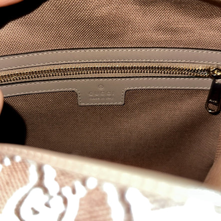 Gucci GG Shadow Beige Brown Large Cosmetic Pouch - available at Queen Bee of Beverly Hills.