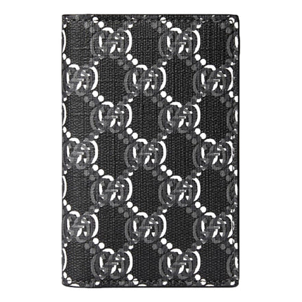 Gucci GG Shadow Black White Vertical Bifold Card Wallet