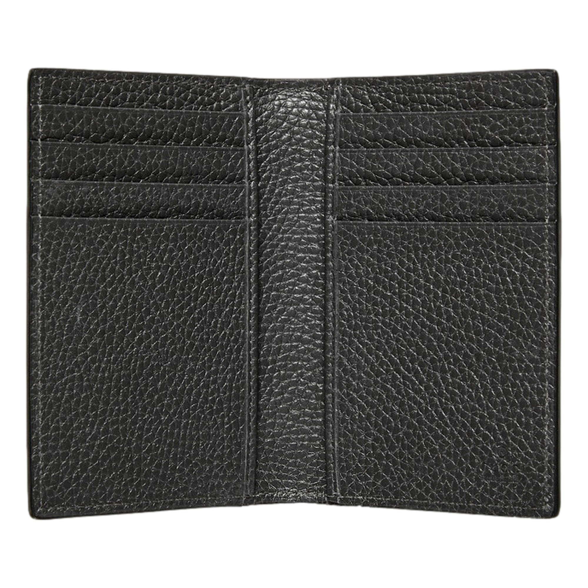 Gucci GG Shadow Black White Vertical Bifold Card Wallet
