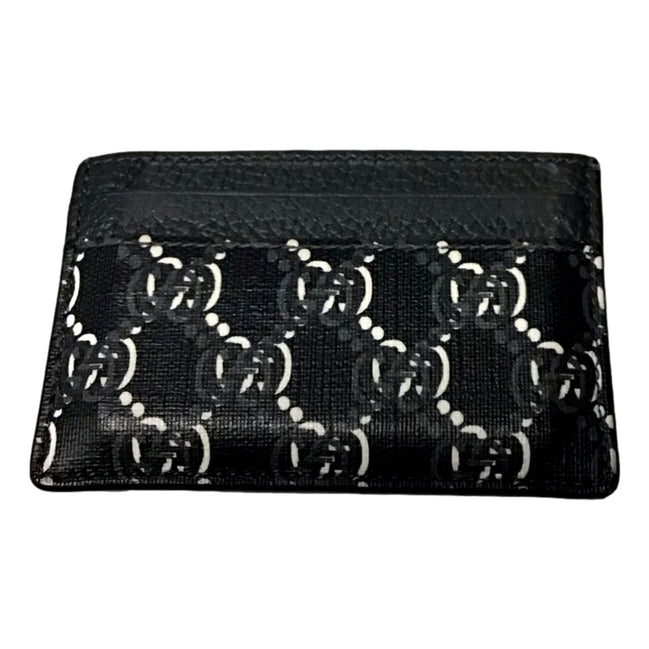 Gucci GG Shadow Black White Card Holder Wallet available at Queen Bee of Beverly Hills
