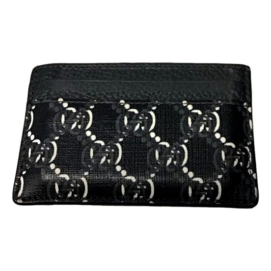 Gucci GG Shadow Black White Card Holder Wallet available at Queen Bee of Beverly Hills
