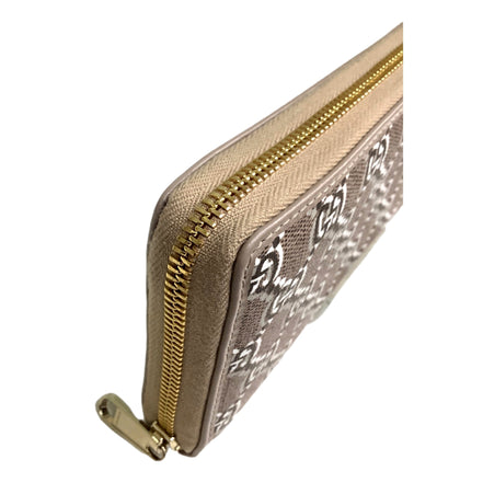 Gucci GG Shadow Continental Zip Around Wallet Beige Brown sold at Queen Bee of Beverly Hills