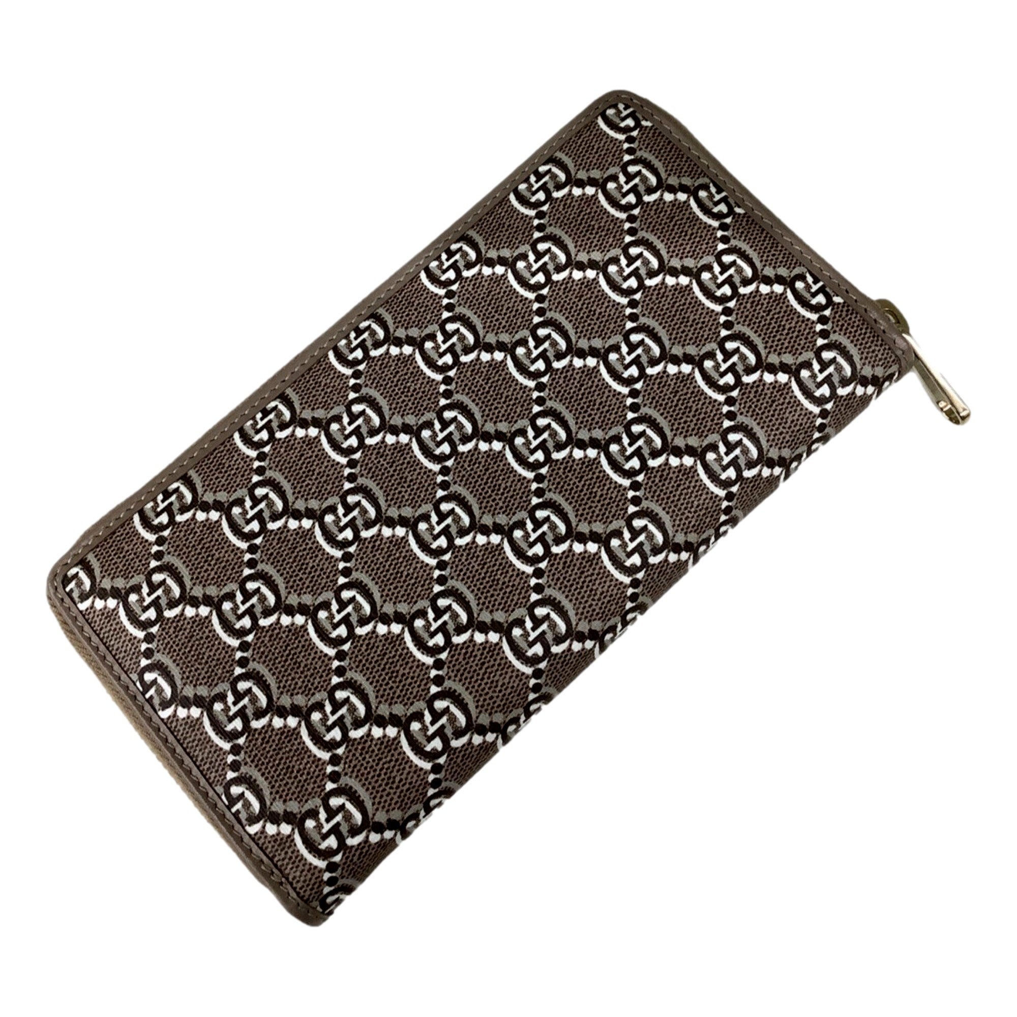 Gucci GG Shadow Continental Zip Around Wallet Beige Brown sold at Queen Bee of Beverly Hills