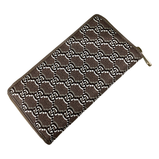 Gucci GG Shadow Continental Zip Around Wallet Beige Brown sold at Queen Bee of Beverly Hills