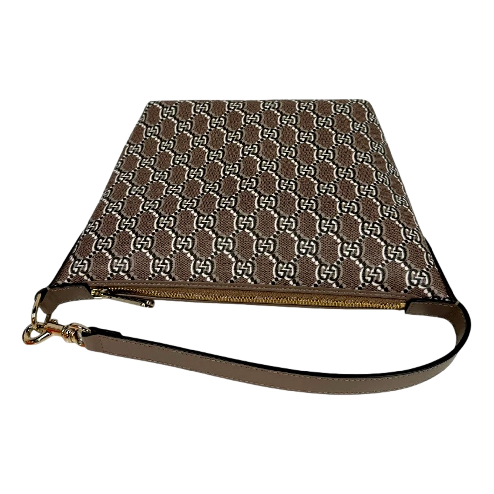 Gucci GG Shadow Monogram Canvas Beige Black Shoulder Bag available at Queen Bee of Beverly Hills