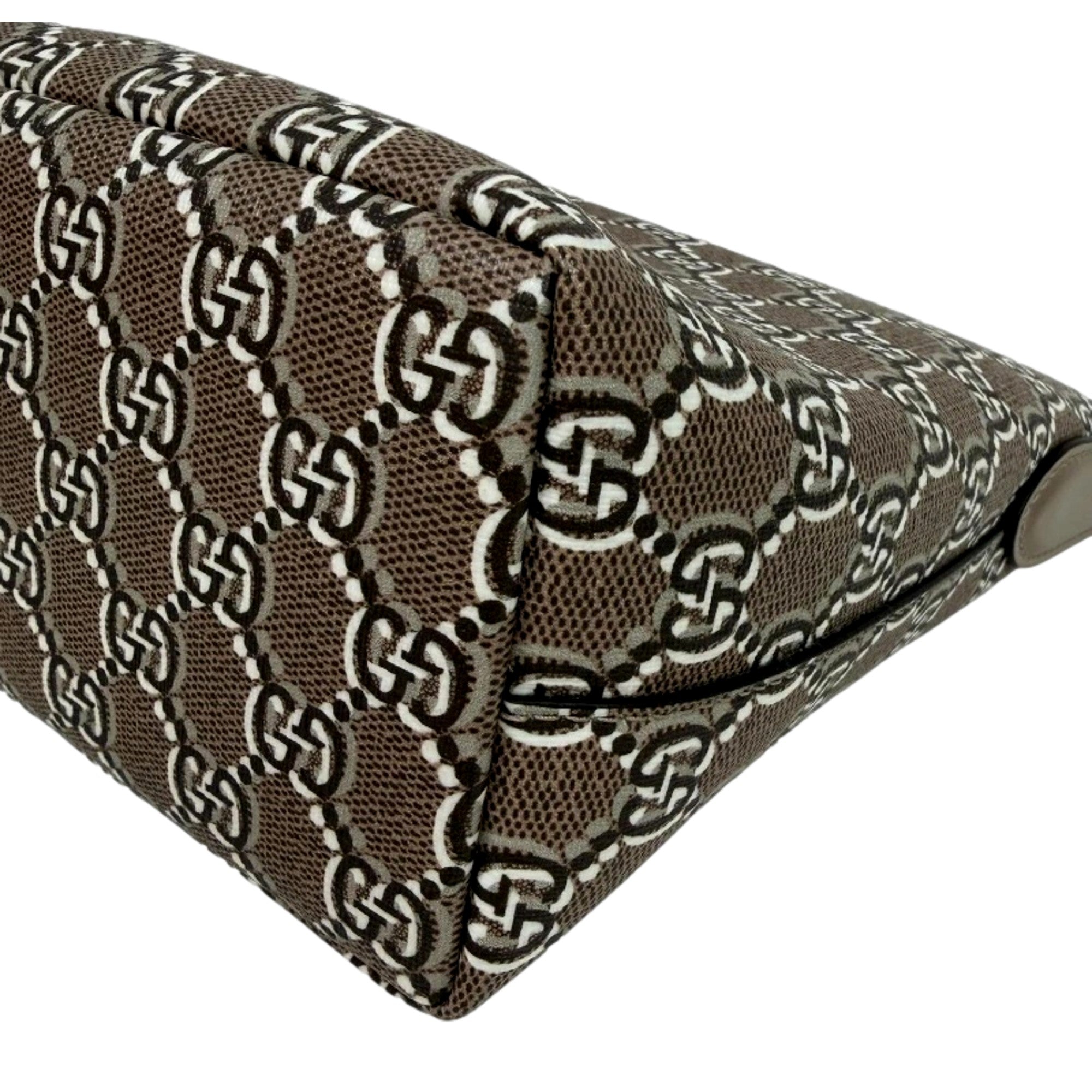 Gucci GG Shadow Monogram Canvas Beige Black Shoulder Bag available at Queen Bee of Beverly Hills