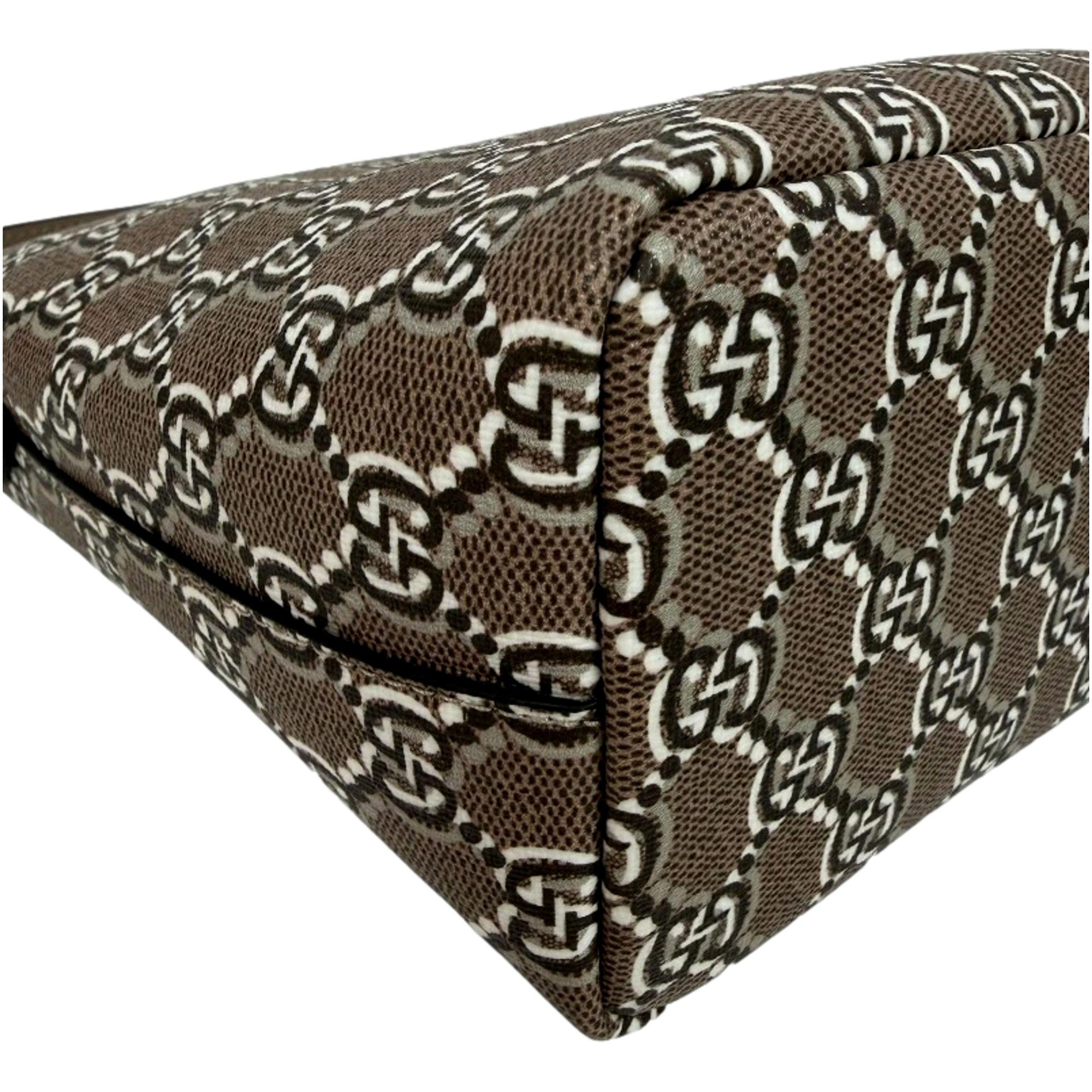 Gucci GG Shadow Monogram Canvas Beige Black Shoulder Bag available at Queen Bee of Beverly Hills