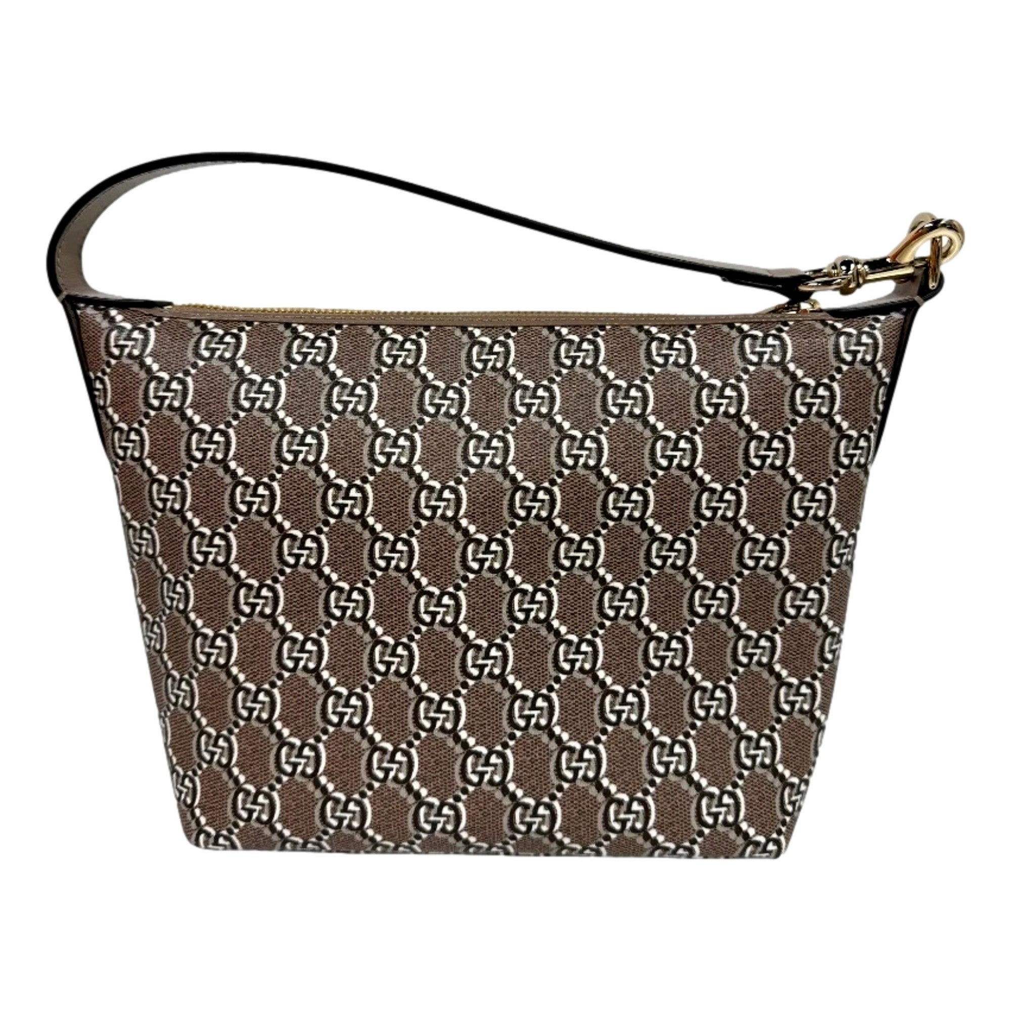 Gucci GG Shadow Monogram Canvas Beige Black Shoulder Bag available at Queen Bee of Beverly Hills
