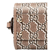 Gucci GG Shadow Monogram Canvas Leather Mini Bowler Bag Beige Black available at Queen Bee of Beverly Hills