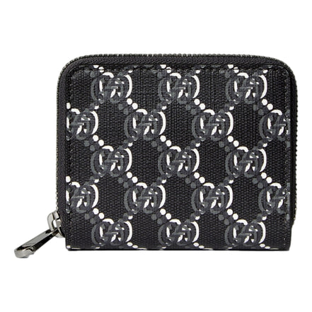 Gucci GG Shadow Black Canvas Zip Around Small Card Wallet sold at Queen Bee of Beverly Hills