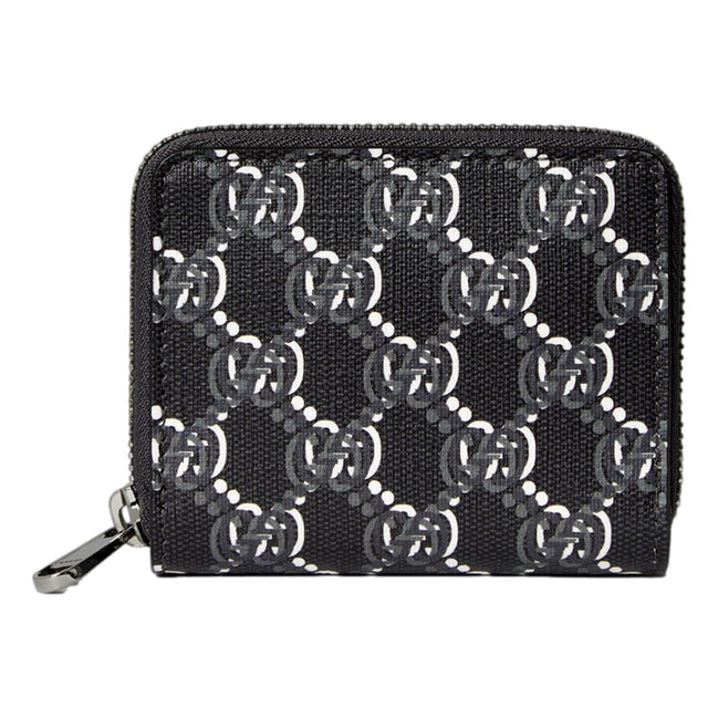 Gucci GG Shadow Black Canvas Zip Around Small Card Wallet sold at Queen Bee of Beverly Hills