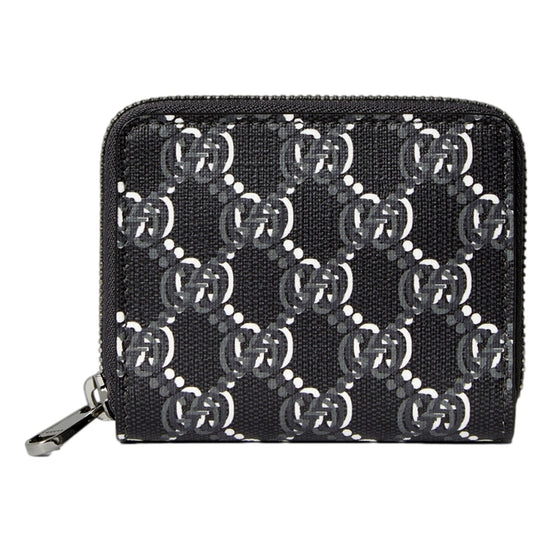 Gucci GG Shadow Black Canvas Zip Around Small Card Wallet sold at Queen Bee of Beverly Hills