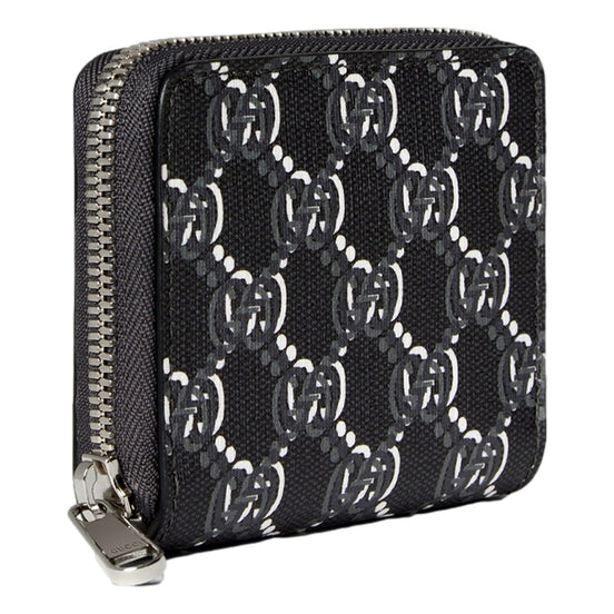 Gucci GG Shadow Black Canvas Zip Around Small Card Wallet sold at Queen Bee of Beverly Hills