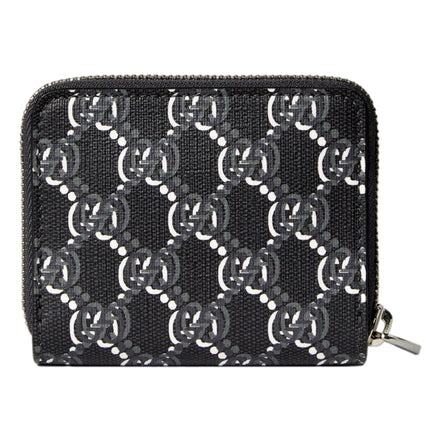 Gucci GG Shadow Black Canvas Zip Around Small Card Wallet sold at Queen Bee of Beverly Hills