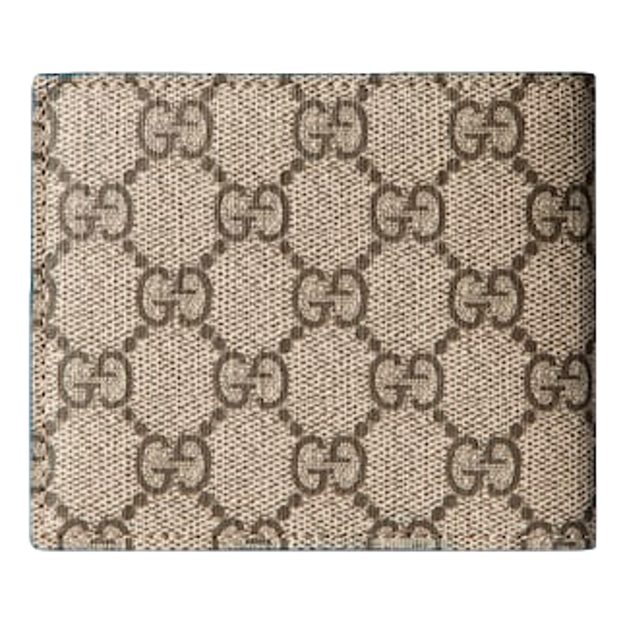 Gucci GG Supreme Coated Canvas Blue Emblem Coin Wallet Bifold