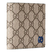 Gucci GG Supreme Coated Canvas Blue Emblem Coin Wallet Bifold