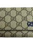 Gucci GG Supreme Coated Canvas Blue Emblem Trifold Double Flap Wallet