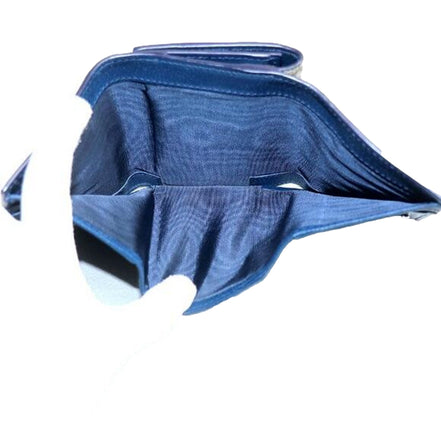 Gucci GG Supreme Coated Canvas Blue Emblem Trifold Double Flap Wallet