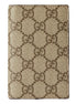 Gucci GG Supreme Canvas Beige Brown Leather Vertical Bifold Wallet
