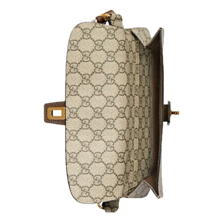 Gucci GG Supreme Blondie Canvas Belt Bag Brown Beige Size 110 available at Queen Bee of Beverly Hills