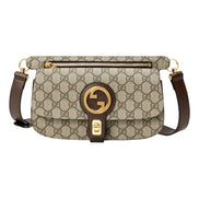 Gucci GG Supreme Blondie Canvas Belt Bag Brown Beige Size 110 available at Queen Bee of Beverly Hills