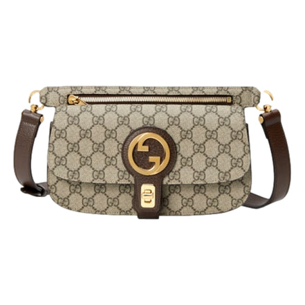 Gucci GG Supreme Blondie Canvas Belt Bag Brown Beige Size 110 available at Queen Bee of Beverly Hills