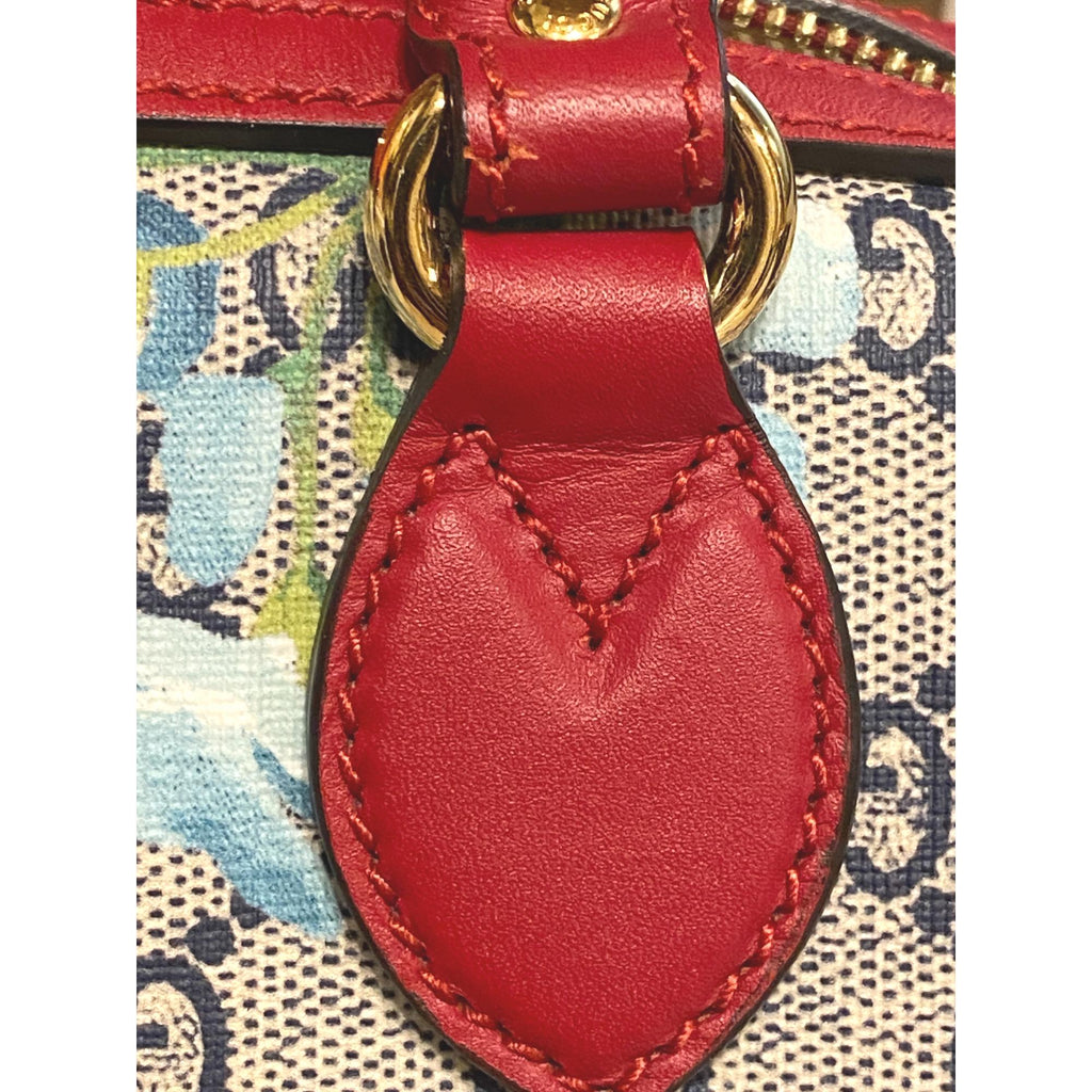Gucci GG Supreme Blooms Red Trim Mini Boston Crossbody Bag at_Queen_Bee_of_Beverly_Hills