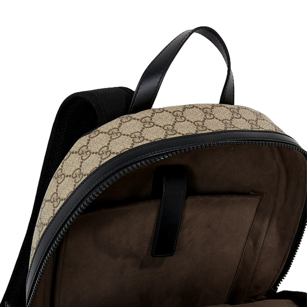 Gucci GG Supreme Canvas and Black Trim Backpack 406370 at_Queen_Bee_of_Beverly_Hills