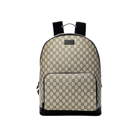 Gucci GG Supreme Canvas and Black Trim Backpack 406370 at_Queen_Bee_of_Beverly_Hills