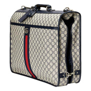 Gucci GG Supreme Canvas Blue Web Stripe Leather Garment Bag available at Queen Bee of Beverly Hills