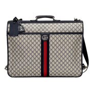Gucci GG Supreme Canvas Blue Web Stripe Leather Garment Bag available at Queen Bee of Beverly Hills