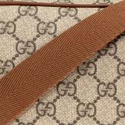 Gucci GG Supreme Canvas Brown Leather Camera Bag Crossbody - Available at Queen Bee of Beverly Hills