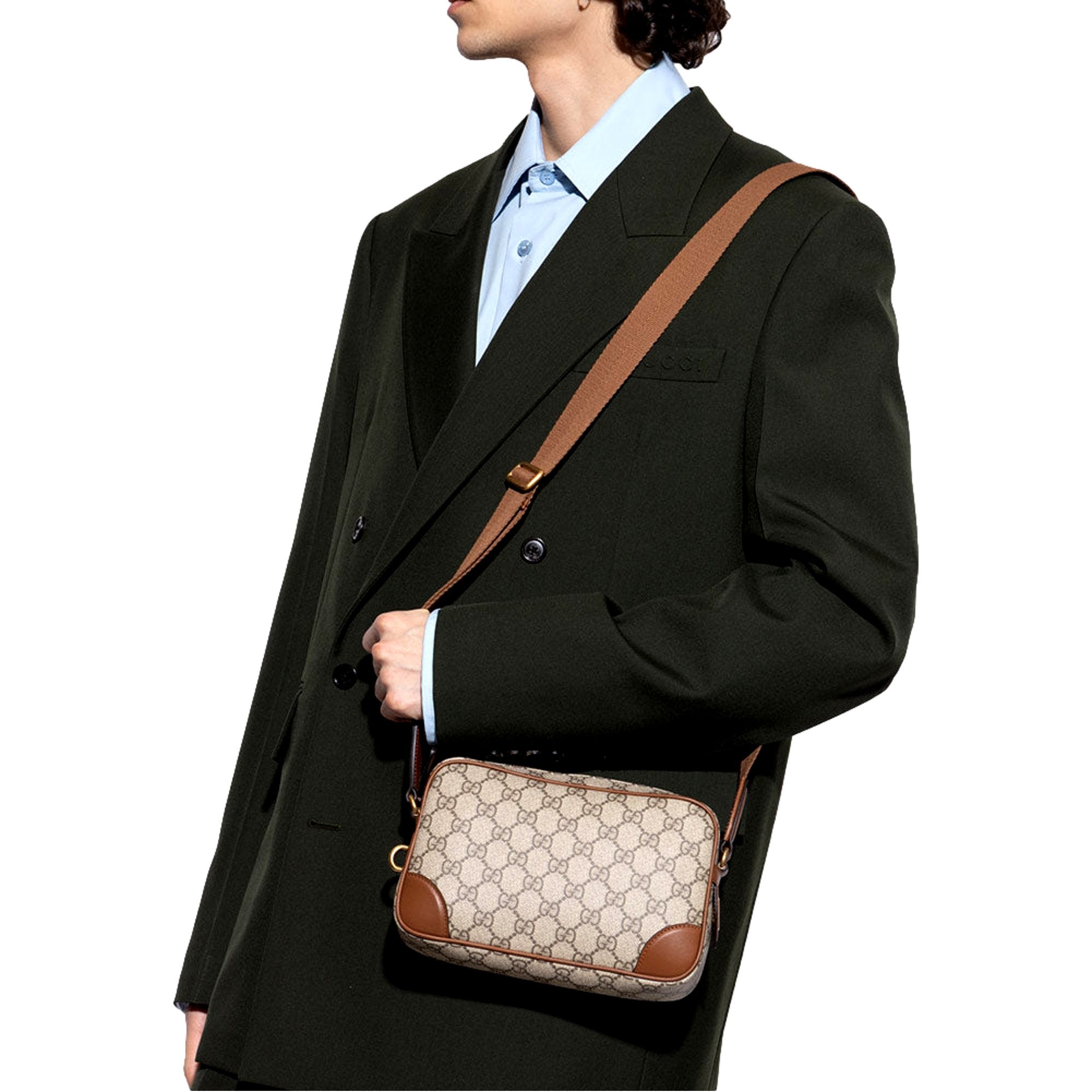 Gucci GG Supreme Canvas Brown Crossbody | Queen Bee of Beverly Hills