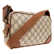 Gucci GG Supreme Canvas Brown Leather Camera Bag Crossbody - Available at Queen Bee of Beverly Hills