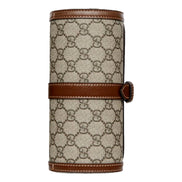 Gucci GG Supreme Canvas Leather Beige Brown Watch Case available at Queen Bee of Beverly Hills