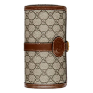 Gucci GG Supreme Canvas Leather Beige Brown Watch Case available at Queen Bee of Beverly Hills
