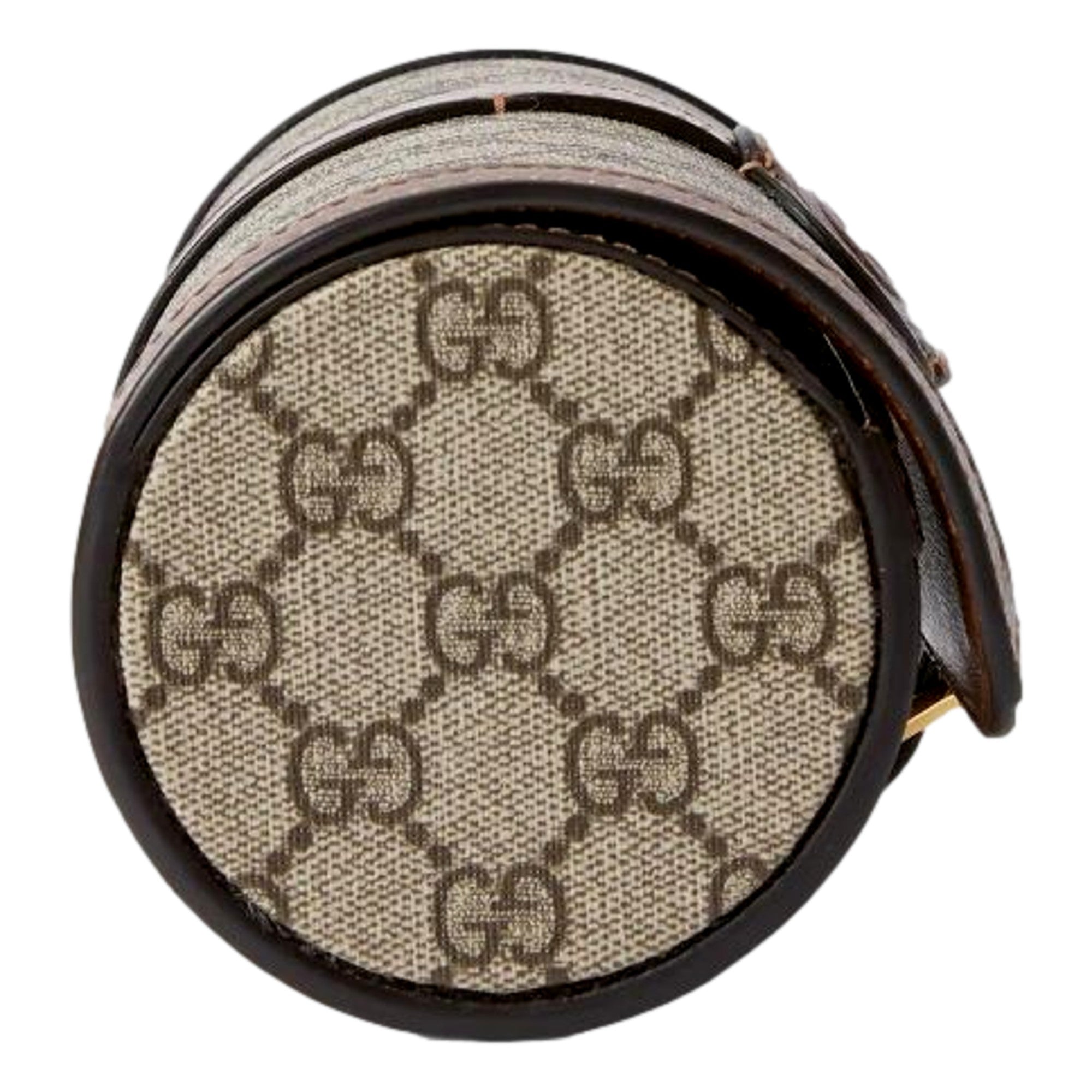 Gucci GG Supreme Canvas Leather Beige Brown Watch Case available at Queen Bee of Beverly Hills