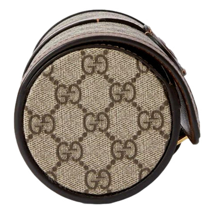 Gucci GG Supreme Canvas Leather Beige Brown Watch Case available at Queen Bee of Beverly Hills