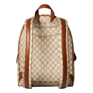 Gucci GG Supreme Canvas Leather Trim Brown Medium Backpack available at Queen Bee of Beverly Hills