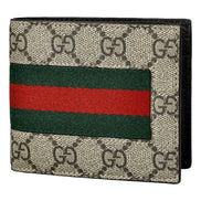 Gucci GG Supreme Canvas Leather Webstripe Bifold Wallet available at Queen Bee of Beverly Hills