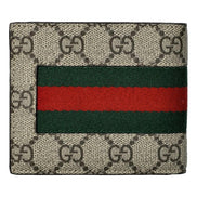 Gucci GG Supreme Canvas Leather Webstripe Bifold Wallet available at Queen Bee of Beverly Hills