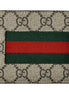 Gucci GG Supreme Canvas Leather Webstripe Bifold Wallet available at Queen Bee of Beverly Hills