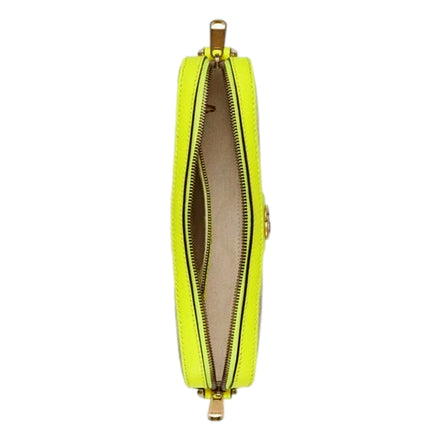 Gucci GG Supreme Canvas Ophidia Small Crossbody Web Stripe Neon Yellow available at Queen Bee of Beverly Hills