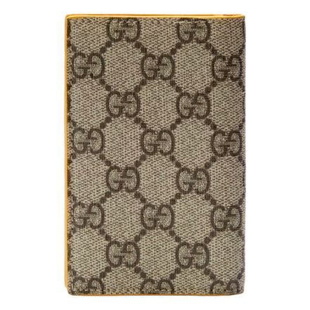 Gucci GG Supreme Canvas Vertical Bifold Wallet Yellow Beige available at Queen Bee of Beverly Hills